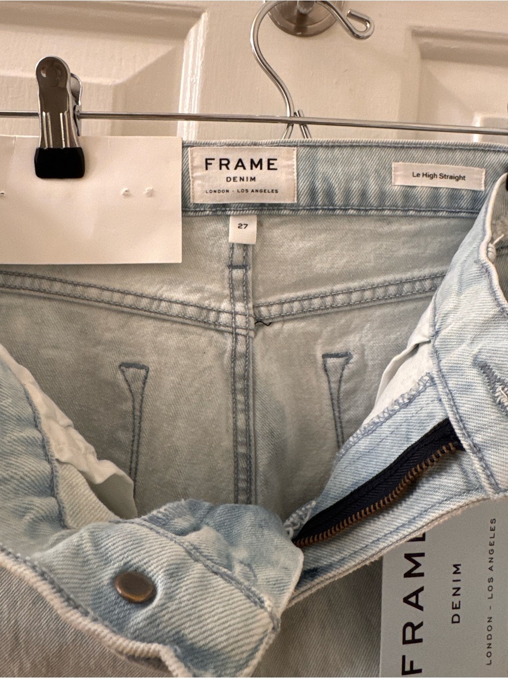 FRAME Denim Le High Straight Jeans — Light Blue Wash - Picture 3 of 6